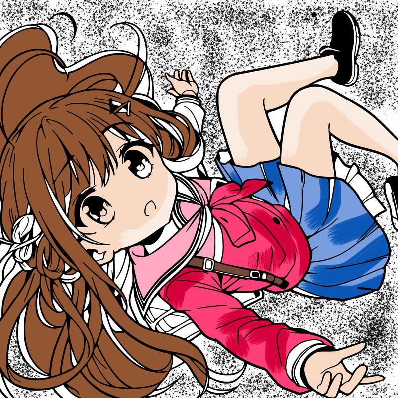 anime girl falling from sky