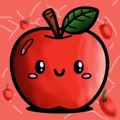 illustration of an apple for children