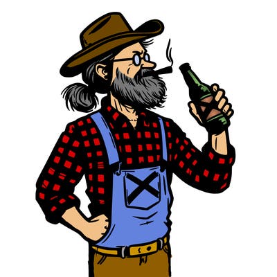 red neck southern man with a beer ro