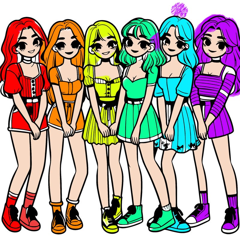 group of 7 girls