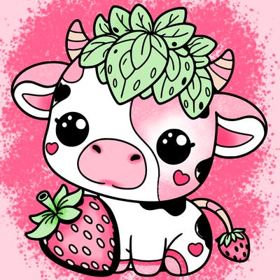 cute strawberry cow