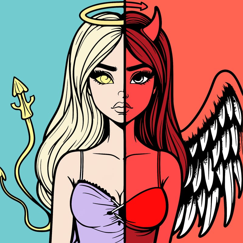 devil vs angel realistic girl