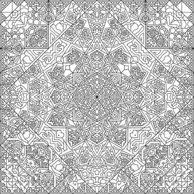 Explore the mesmerizing world of fractal geometry with this exquisitely detailed coloring page. Its intricate patterns offer a captivating challenge, promising hours of focused and creative relaxation.