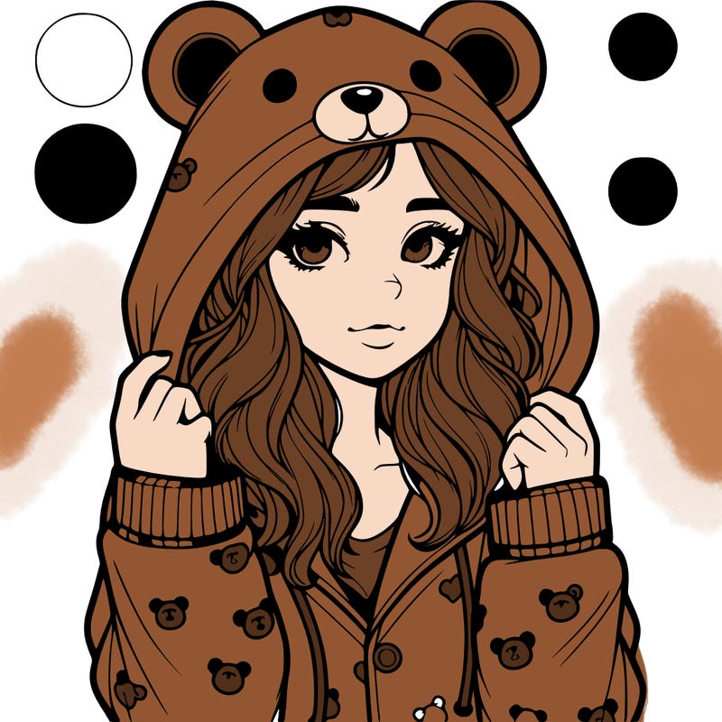 realistic girl in a animal pjs hoodie