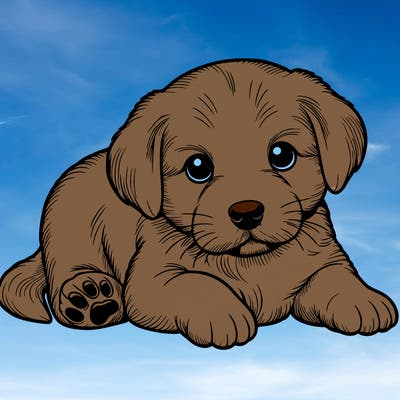 a cute realistic puppy