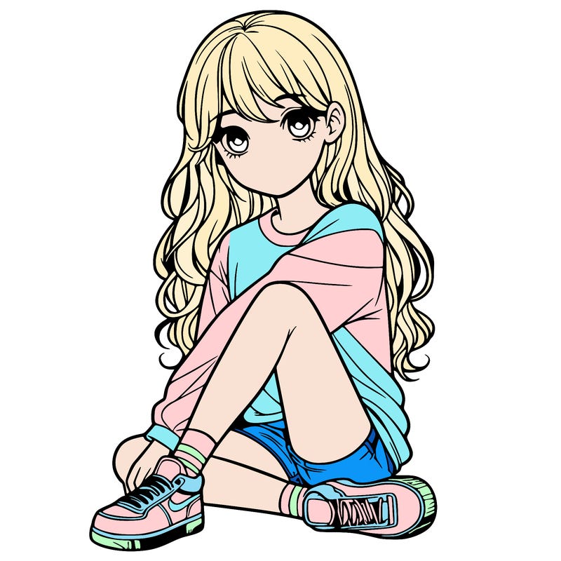 girl sitting realistic