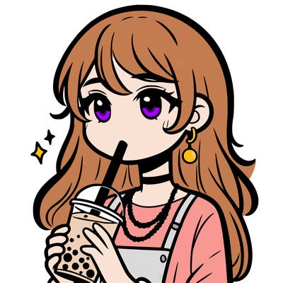 teenage girl drinking boba