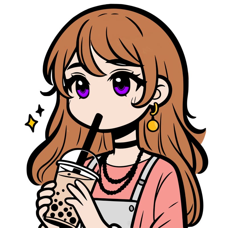 teenage girl drinking boba