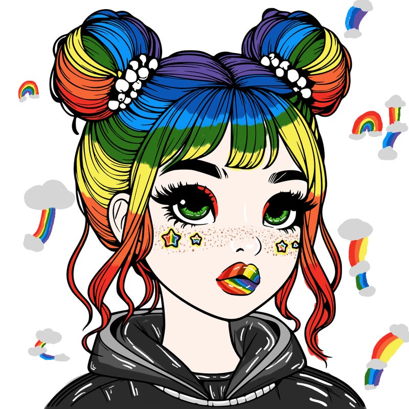 realistic girl with space buns