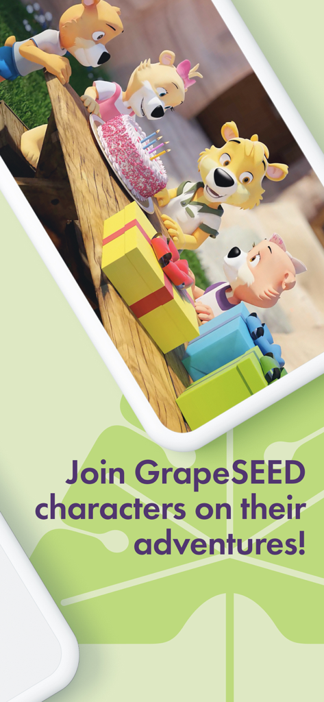 GrapeSEED Student - GrapeSEED app characters celebrating a birthday