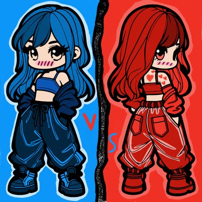 girl in crop top and baggy pants