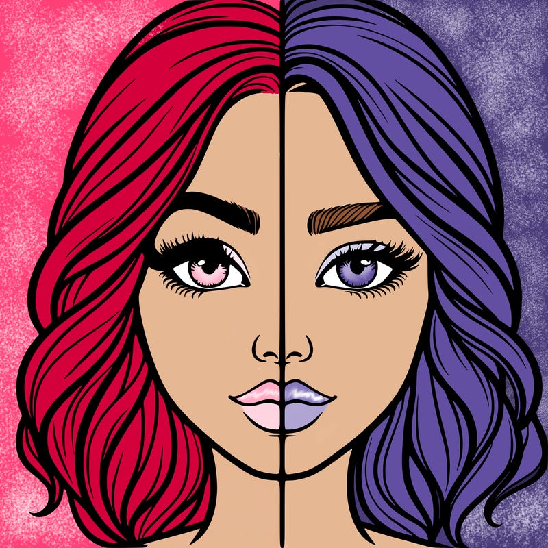 realistic girl split half