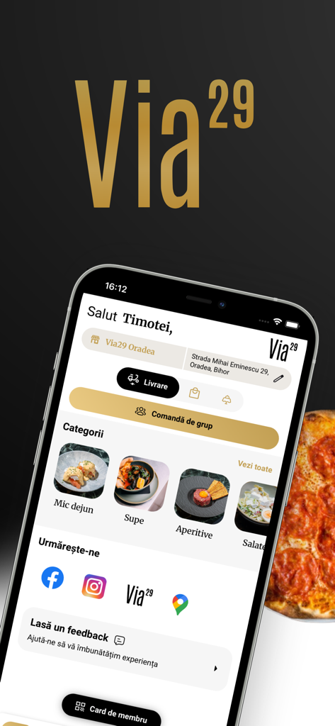 Via29 - Food & Drink App | MWM