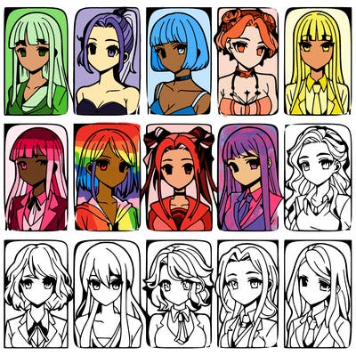 girls that look diffrent anime