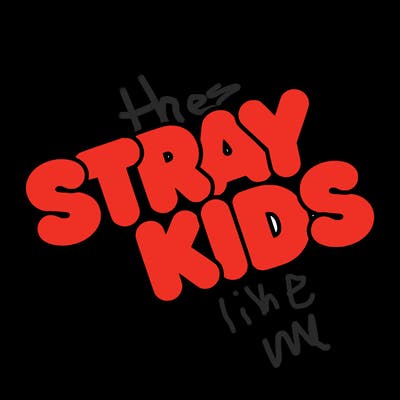 bubble letters saying stray kids