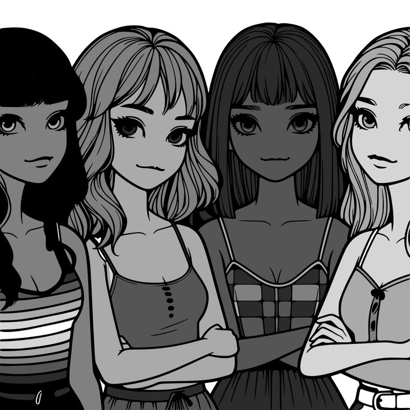 four realistic girls