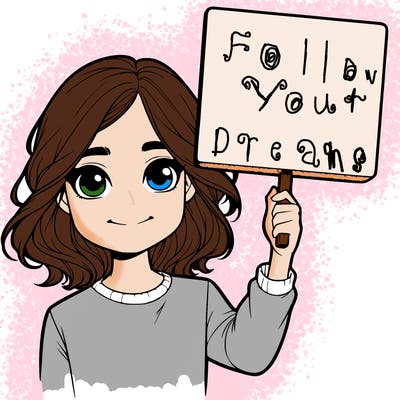 realistic girl holding up a sign