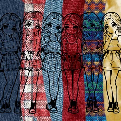 a group of girls realistic