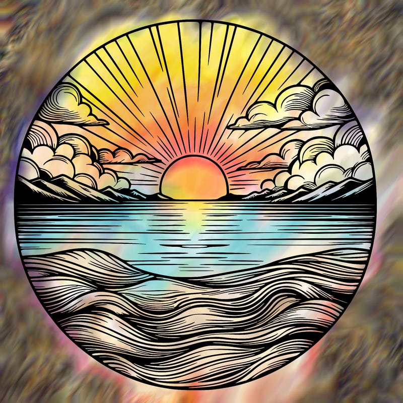 realistic sunset