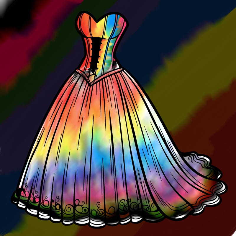 wedding dress-corset and a long and flowy skirt