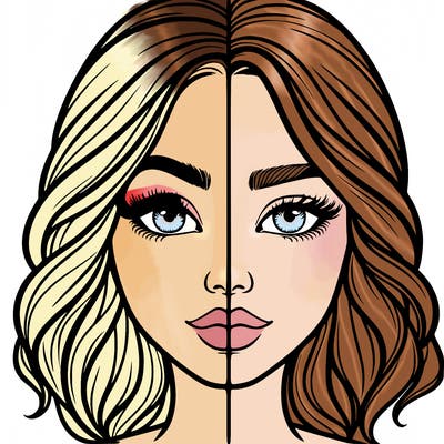 realistic girl split half