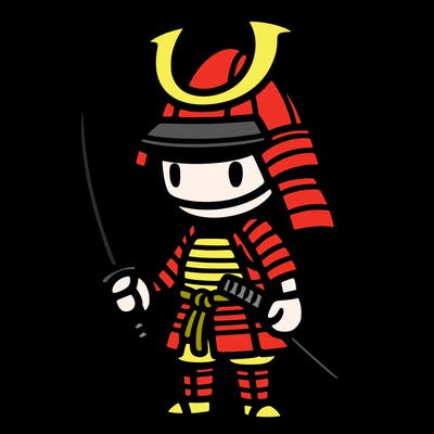 samurai in simple japanese armor