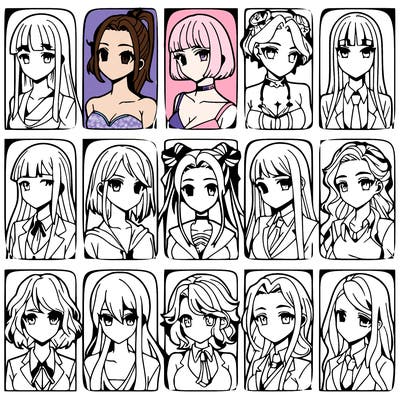 girls that look diffrent anime