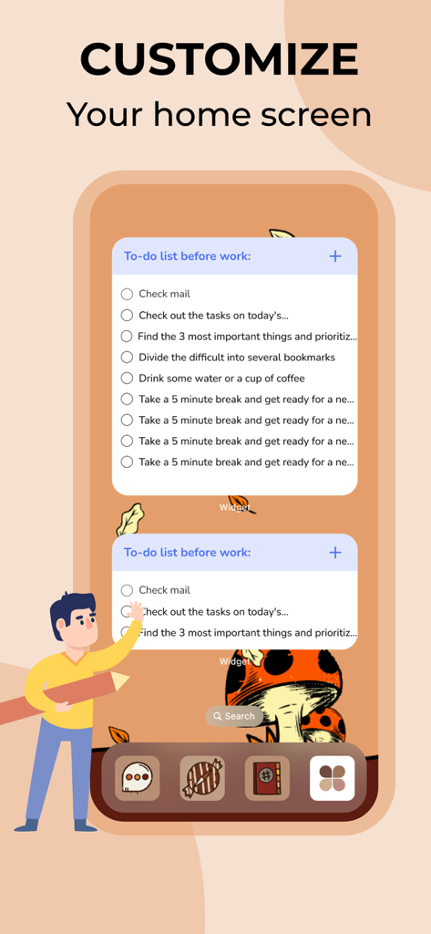 Todo Widgets - Lock Screen 16 - 美しいToDoリストウィジェットとパーソナライズされたアプリアイコンを備えた、カスタマイズされたiPhoneホーム画面