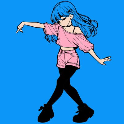 realistic girl danceing