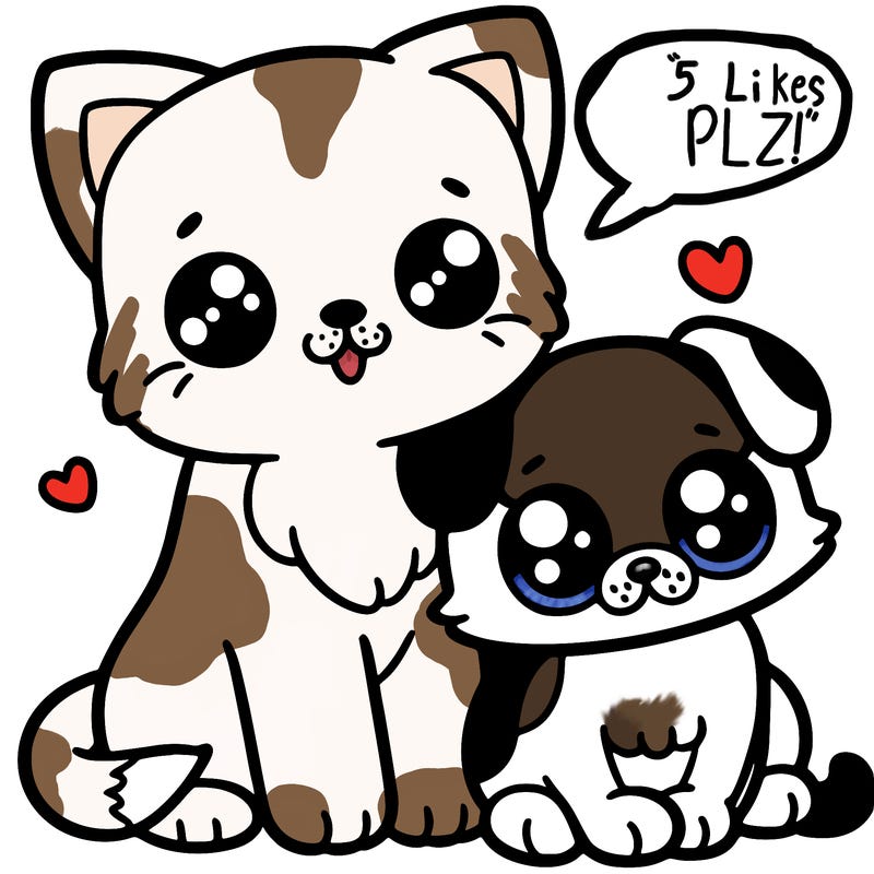 a cute cat with a cute dog