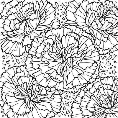 Dive into the intricate beauty of ruffled carnation petals with this captivating coloring page, perfect for expressing your artistic flair. Embrace the spirit of Pride Month as you infuse each petal with your chosen spectrum of colors, celebrating love and diversity.