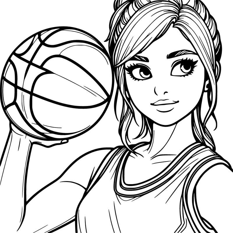 realistic basketball girl