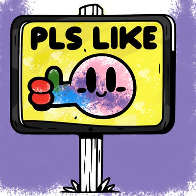 a sign with pls like on it