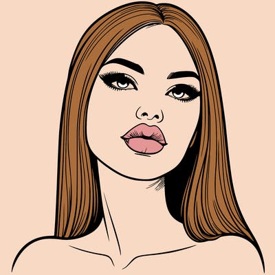 realistic woman with full lips