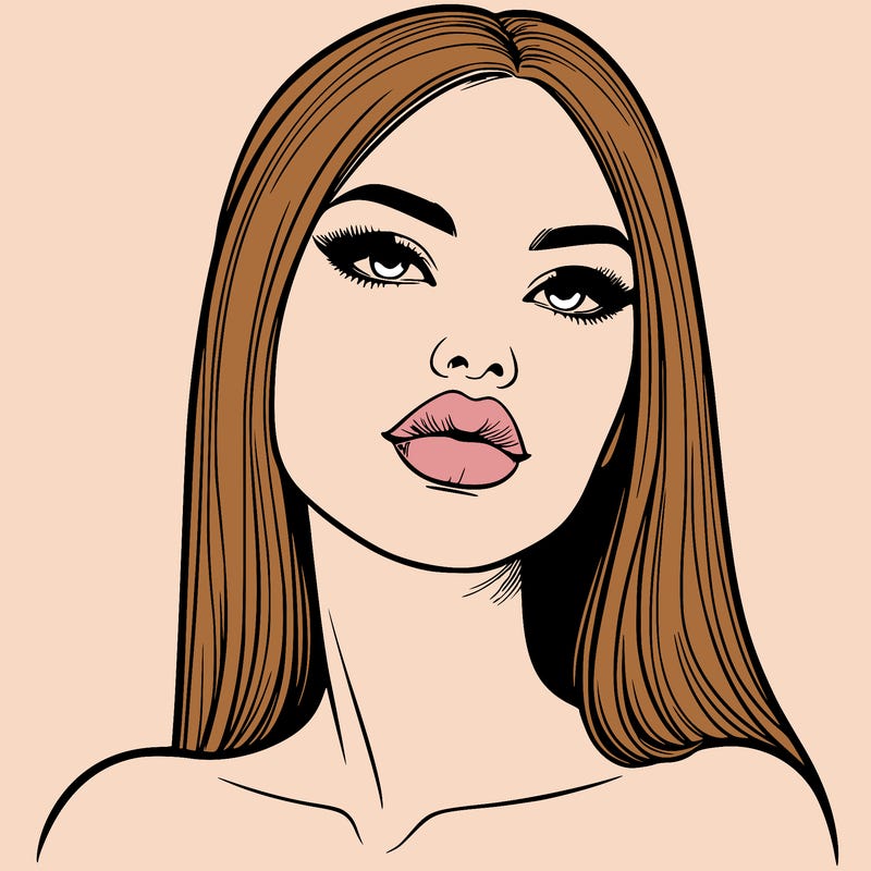 realistic woman with full lips