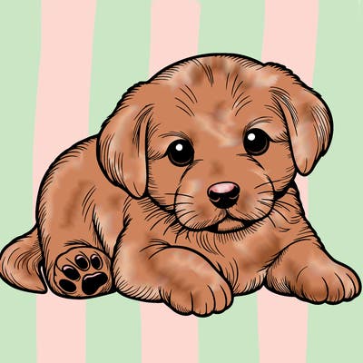 a cute realistic puppy