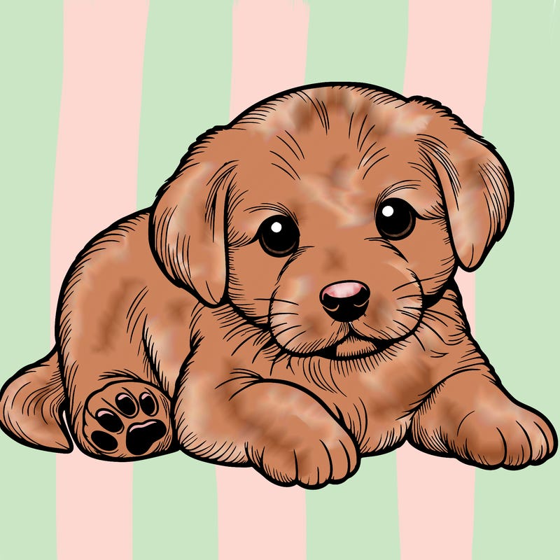 a cute realistic puppy