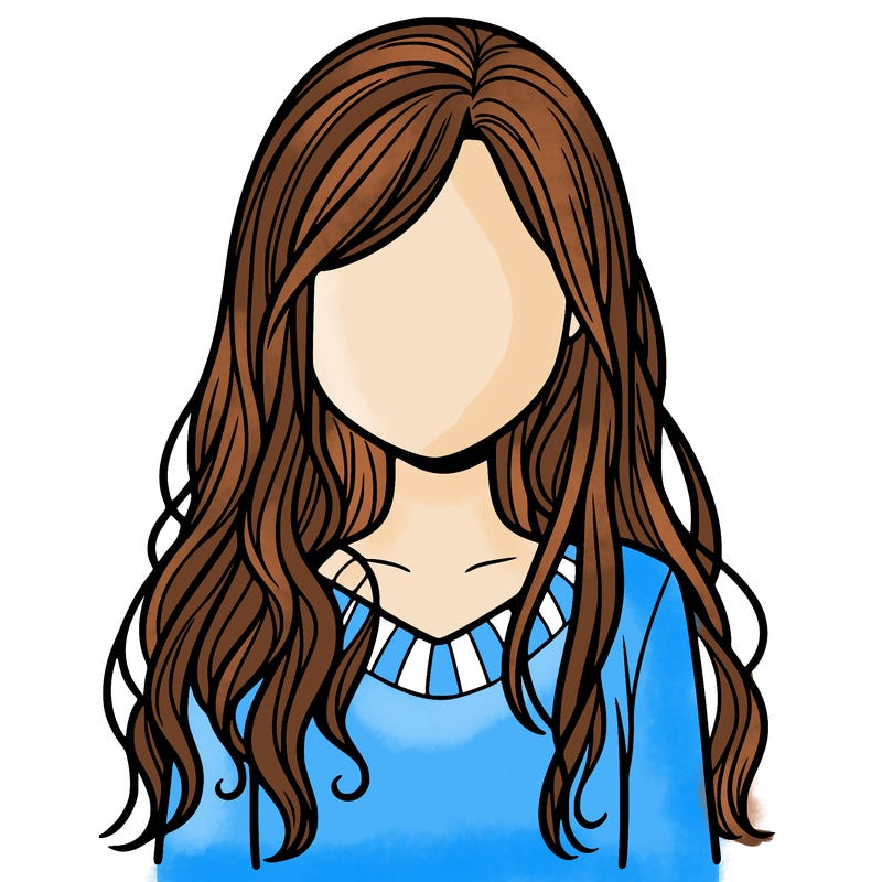 girl with hair but no face