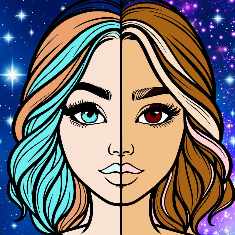 realistic girl split half