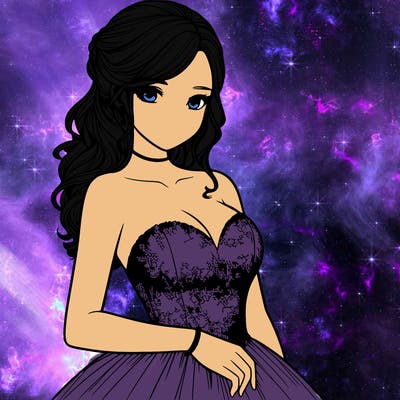 realistic girl in prom dress