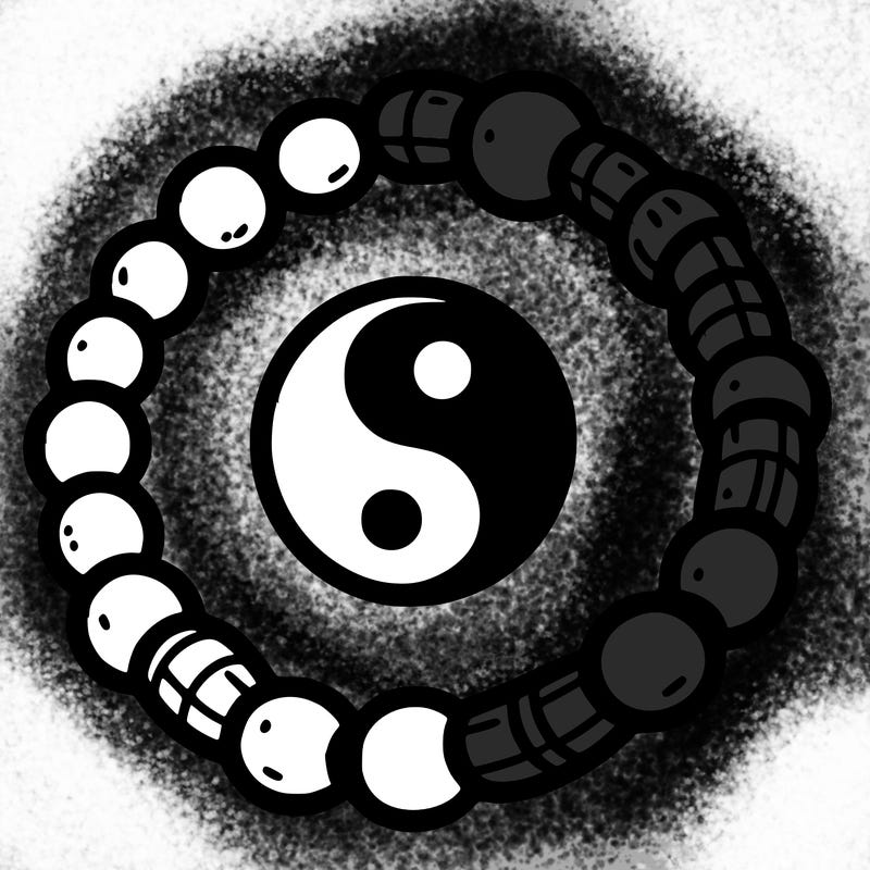 ying yang bracelet with just white in both sides