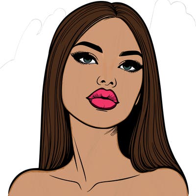 realistic woman with full lips
