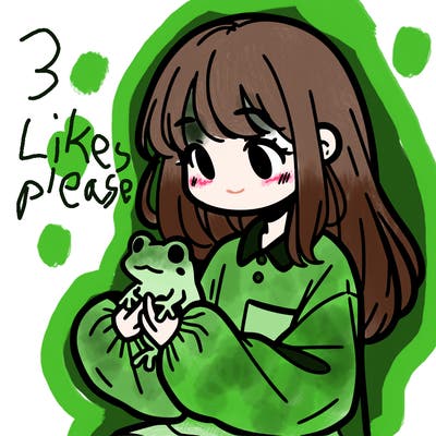 girl with long hair and a oversized shirt. and she is holding a frog