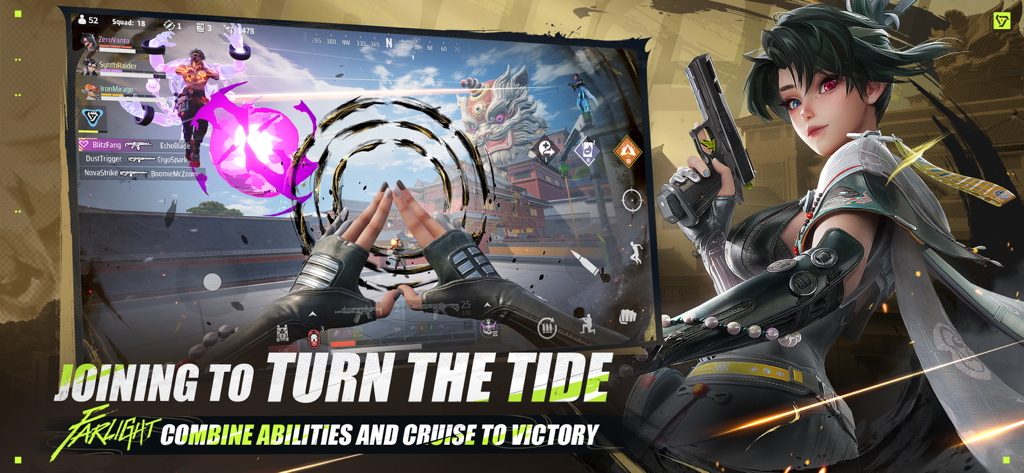 Farlight 84 hero shooter gameplay showing tactical abilities and character design