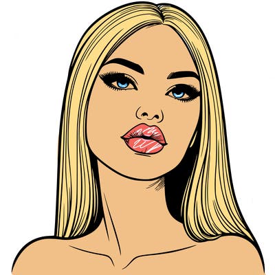 realistic woman with full lips