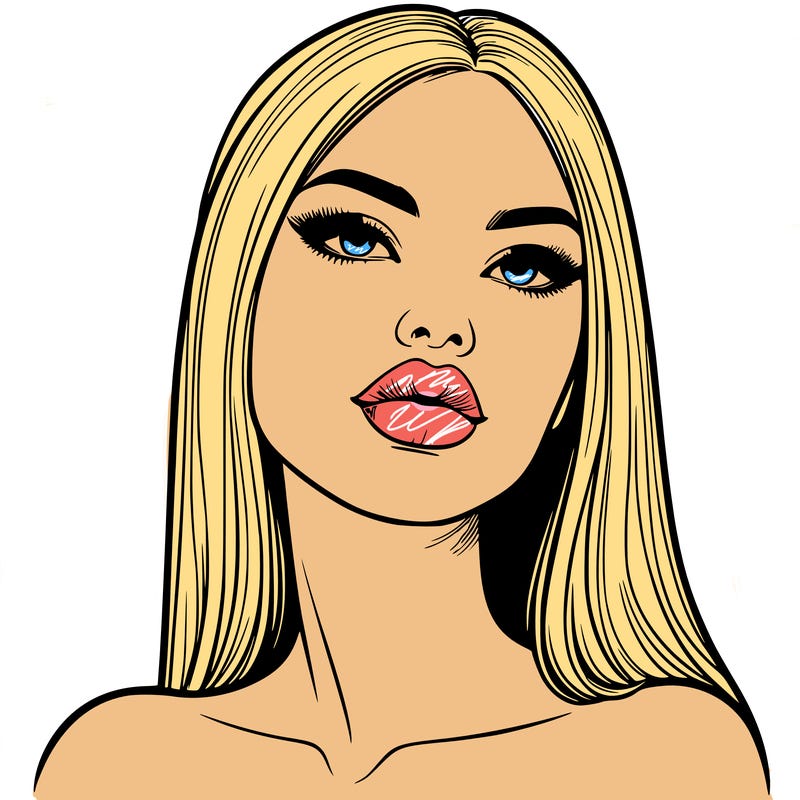 realistic woman with full lips