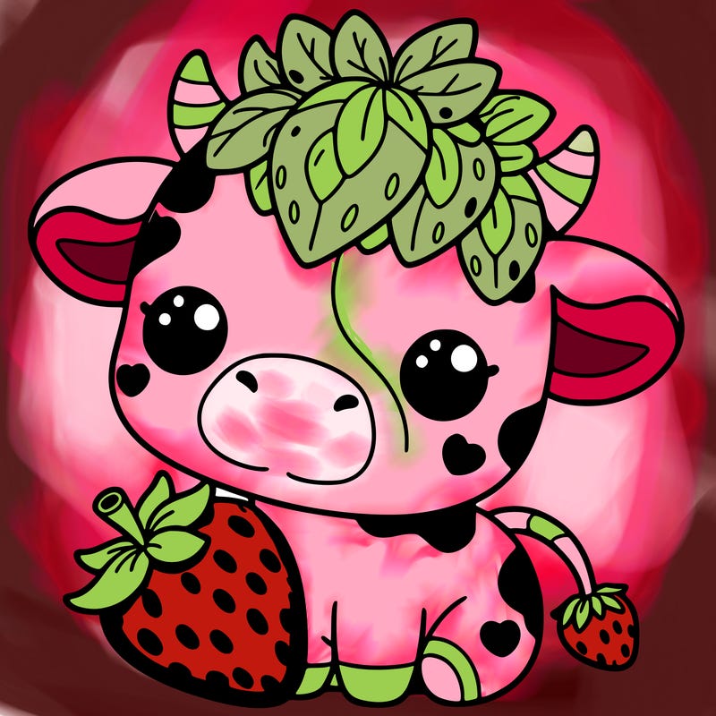 cute strawberry cow