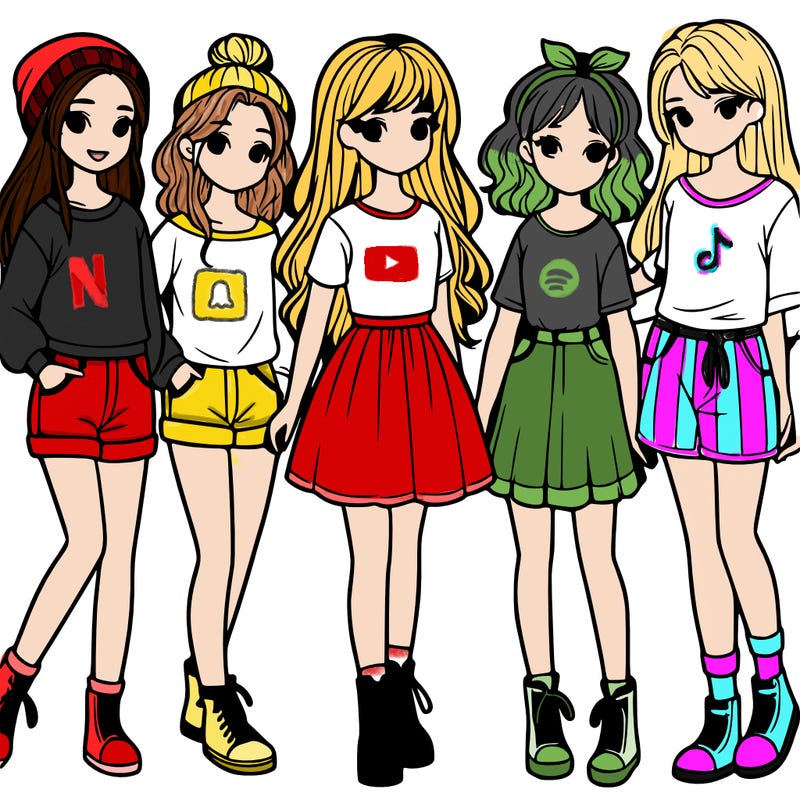 a group of five girls