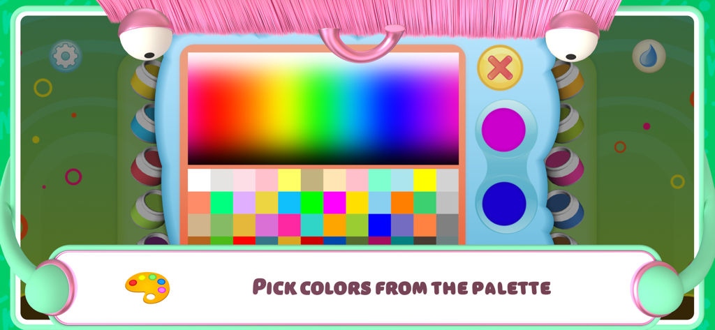 Color by Numbers - Animals + - An interactive color palette and selection tool in the Color by Numbers Animals Plus app