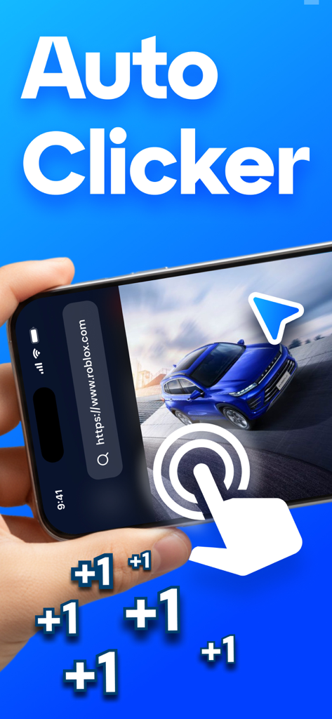 Oberfläche der Auto Clicker App, die automatisiertes Tippen in einem Mobile-Game-Bildschirm zeigt
